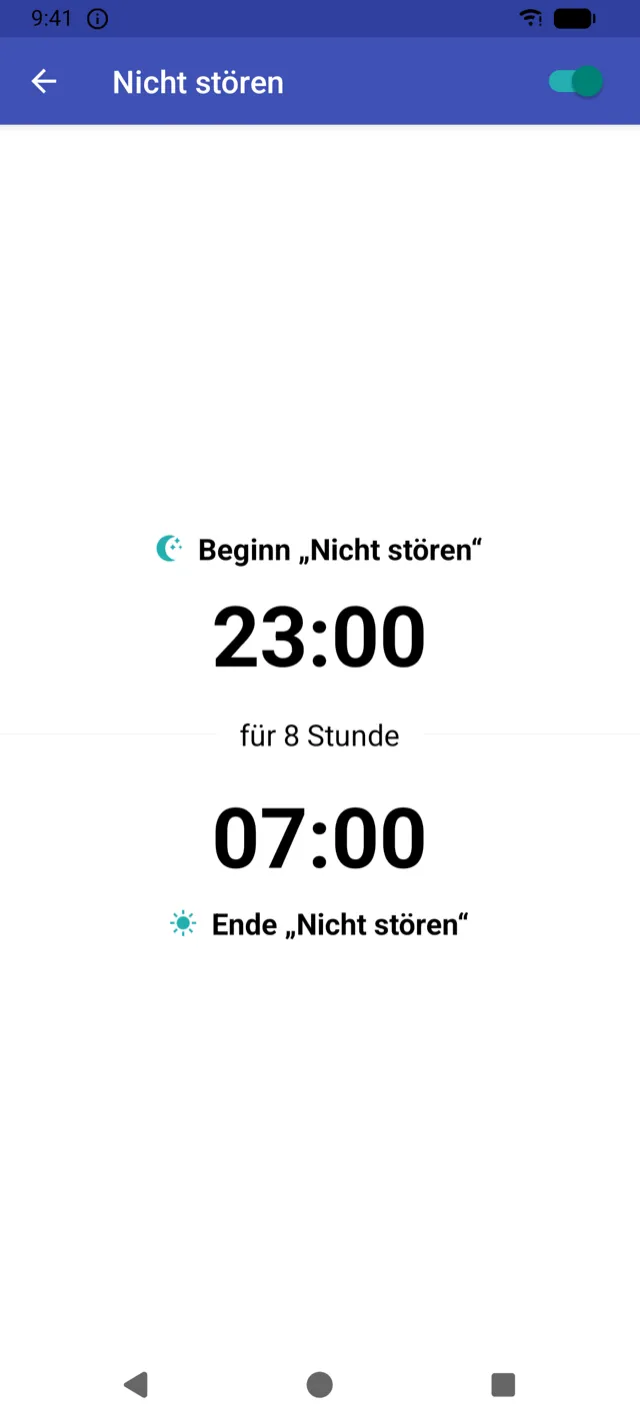 Einstellung der Nicht-stören-Zeiten