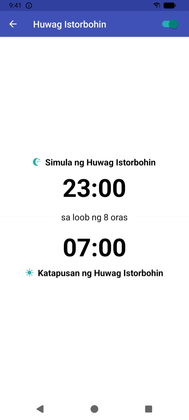 Screen ng oras ng Huwag Istorbohin